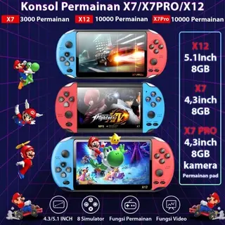 【COD】 PSP X7 pro(Dukung Gamepad)/X12/X7 Multi-functional Game Console 20000+HD Game Simulator lima inci layar Portable Handheld Game Console 4.3 Inch 8G Mp5 Musik Video Player terlaris