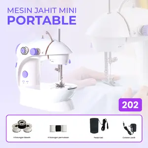Mesin Jahit Mini portable 202 ada lampunya