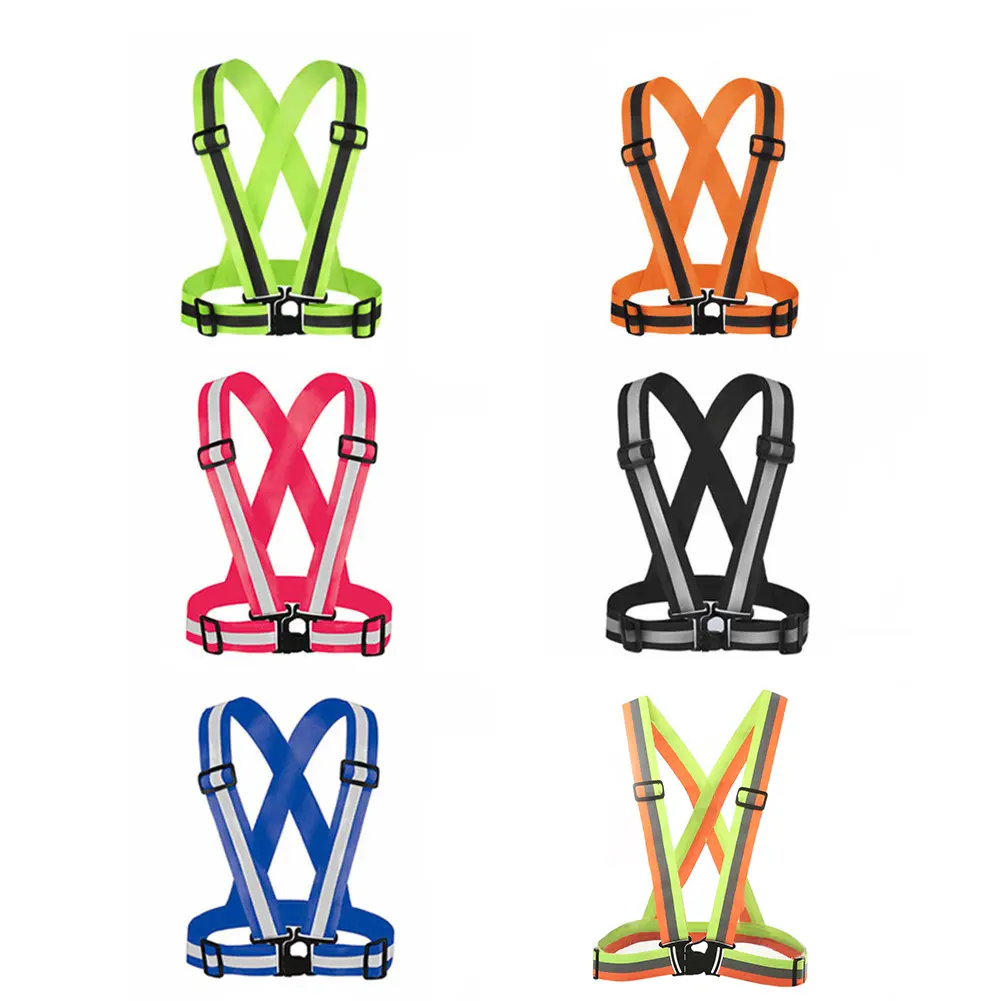 [eii] Adjustable Safety Security High Visibility Reflective Vest Elastic Strap Jacket