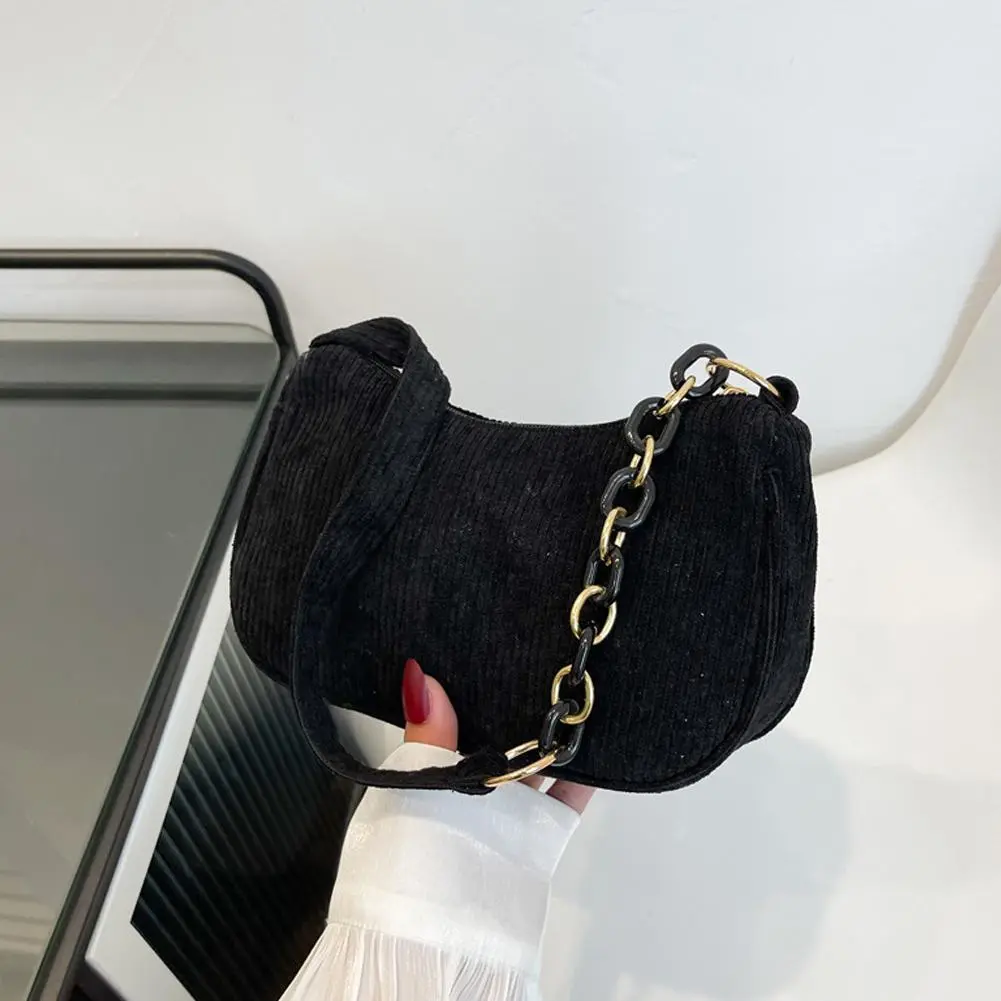 New Korean Fashion Vintage Bag For Women Simple Elegant Cute Chain Shoulder Bags Soft Casual Clutch Handbag