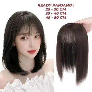 WIG EKSTENSION TOUPEE PENAMBAH VOLUME RAMBUT PONI YANG TIPIS RAMBUT PALSU 3D PENUTUP UBAN PITAK WIG PESTA PREMIUM KOREAN STYLE TOPPER RAMBUT Coklat Extension