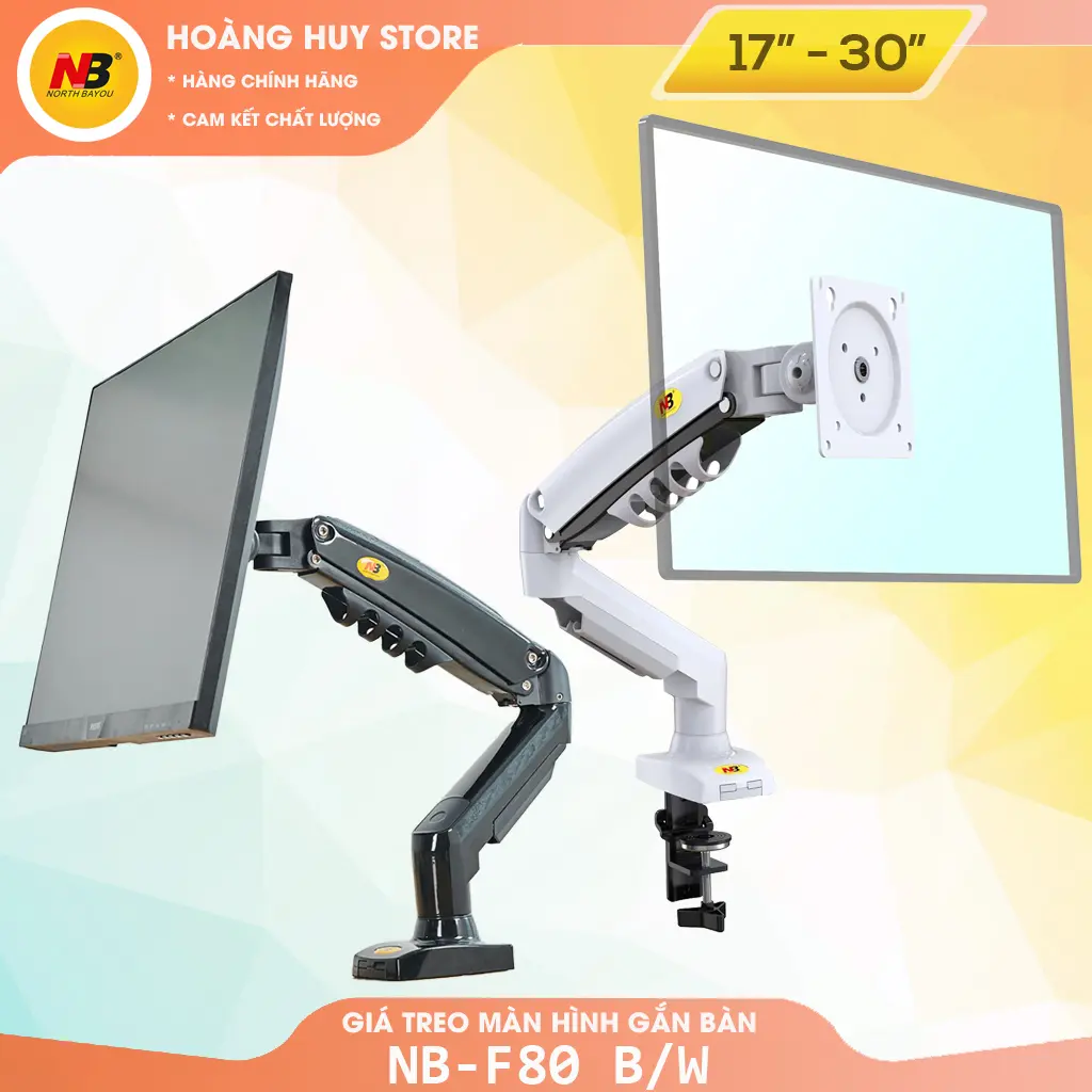 Giá Treo Màn Hình NB - F80 Tải Trọng 9Kg / Tay Treo Màn Hình F80 Gắn Bàn Tương Thích Màn 17 - 30 Inch (Up to 32 Inch)