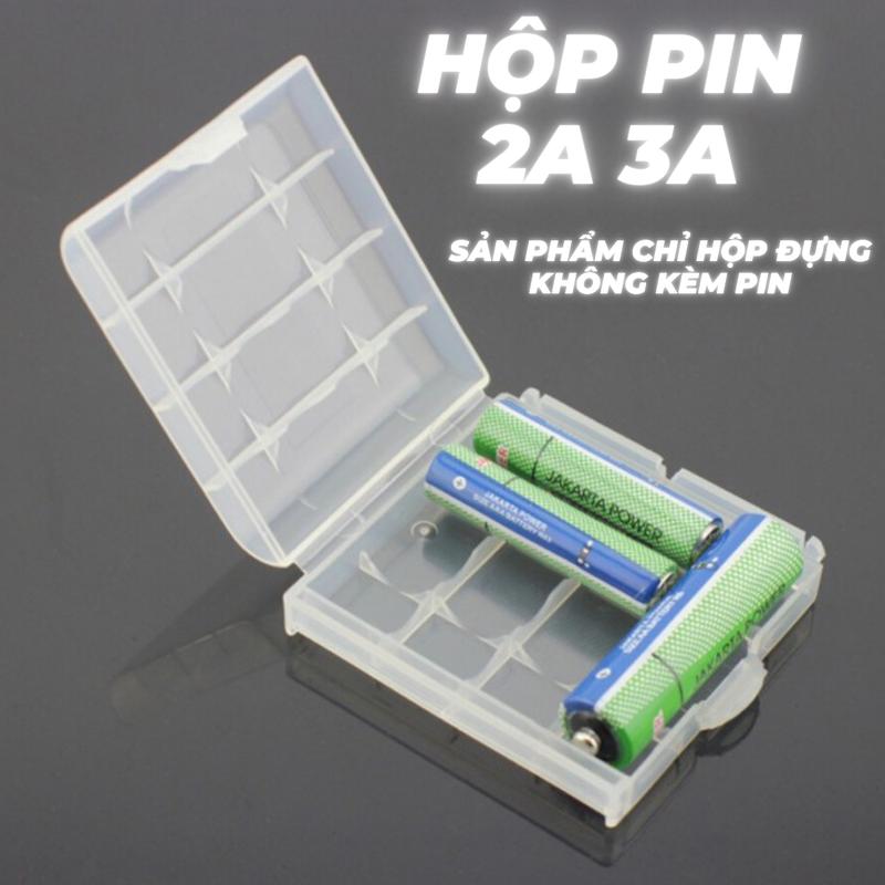 Hộp đựng pin 2A 3A nhựa cứng có khớp gài khay chuẩn dạng AA và AAA
