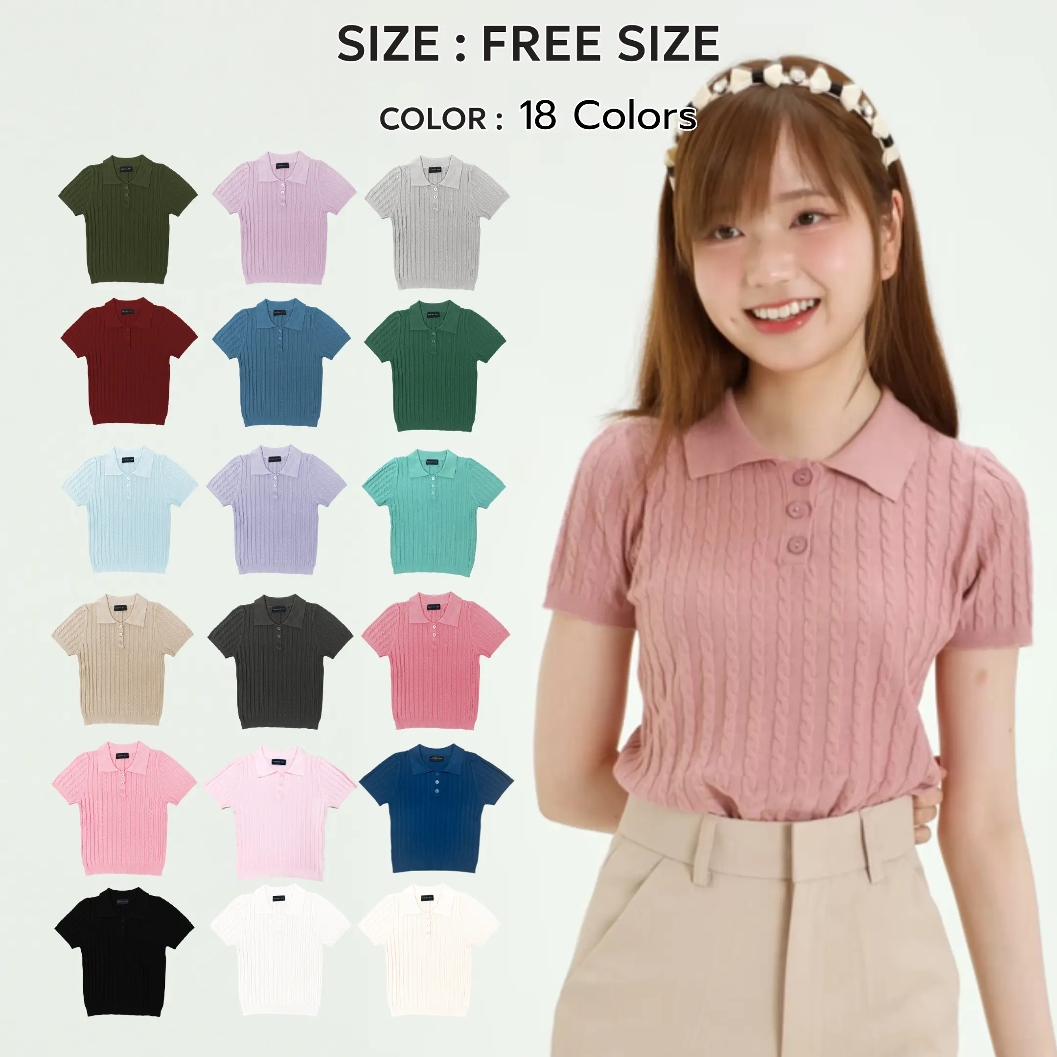 Bemingtop465 Luna Polo Knitting (เสื้อโปโล) ผู้หญิง คอปก Clothing Shirt