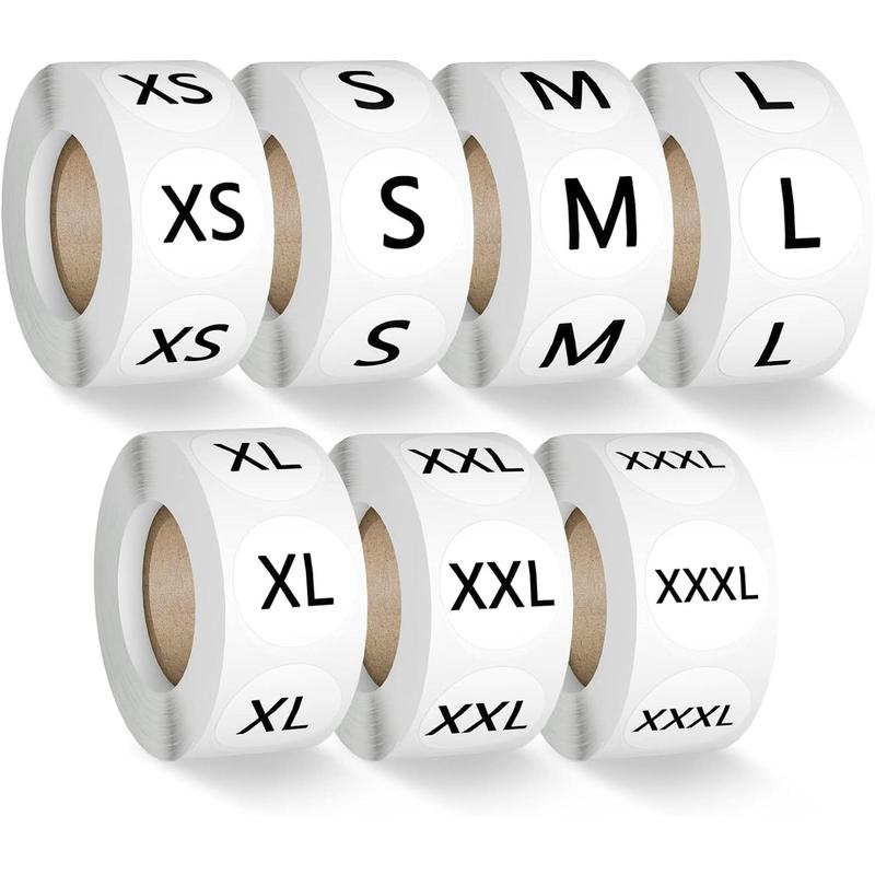 3500 count 7 Sizes 7/8 Inch Clothing Size Stickers Labels Rolls ...