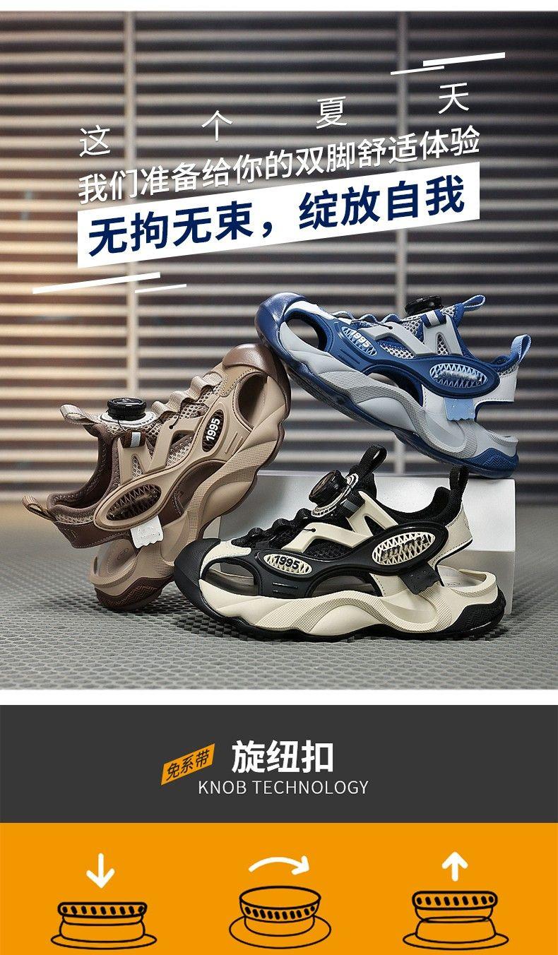 Product Introduction of Dép Xăng Đan Bé Trai, Cho Trẻ Em, Bé Trai, Mùa Hè Mới 2024, Bít Mũi, Dép Đi Biển, Đế Mềm, Chống Trượt, Thích Hợp Cho Trẻ Em Trung Bình Và Lớn, Thời Trang, Lý Tưởng Cho Mùa Hè Sandal Dép Sandal 4