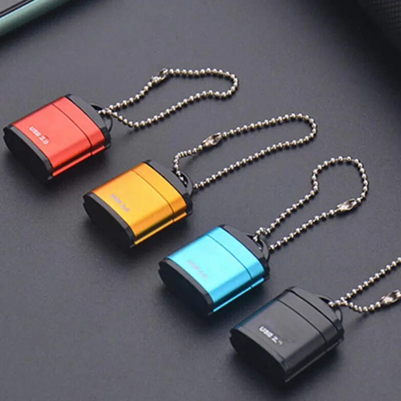 Đầu Đọc Thẻ TF Mini, Dây Chuyền Đeo Thắt Lưng Vỏ Nhôm, USB 2.0, Thẻ T-Flash, Bộ Nhớ Máy Tính, Di Động, S5A0 2