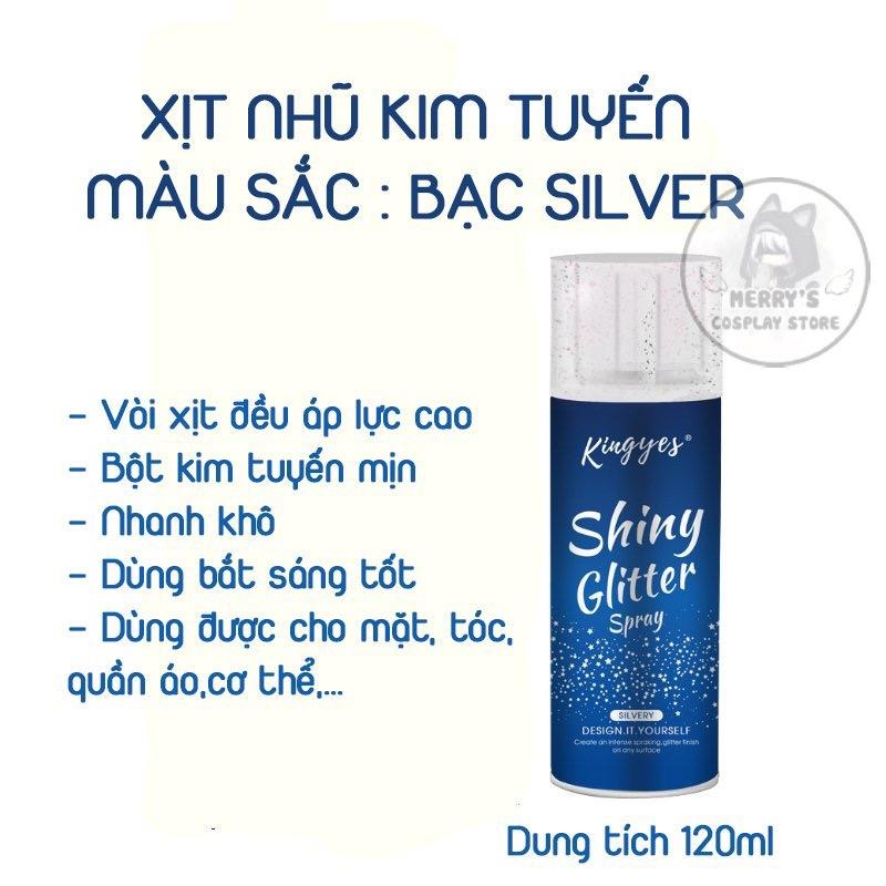 ￼Gôm Xịt Kim Tuyến Lấp Lánh Bắt Sáng ShinyGlitter Highligh Body Cơ Thể Tóc Không Gây Bết Lâu Trôi 6