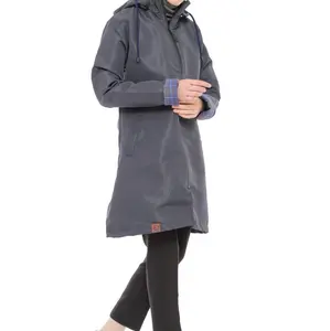 Jaket Muslimah Perempuan Cewek Cakep Terbaru Anti Air Angin Navy