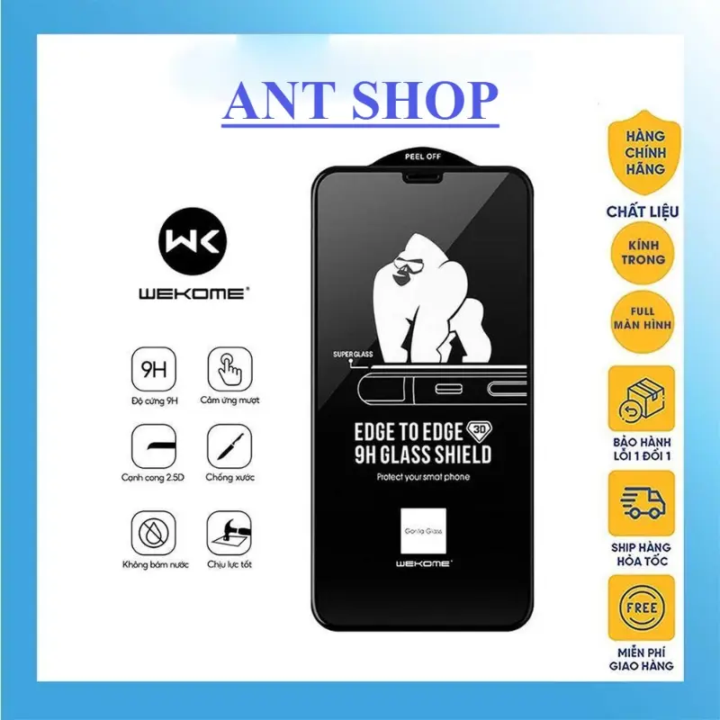 HDFJADSHOP Kính Cường Lực KingKong Chính Hãng Glass 9H full màn hình 7plus/8plus/x/xr/xs/xsmax/11/12/13/14/pro/plus/promax