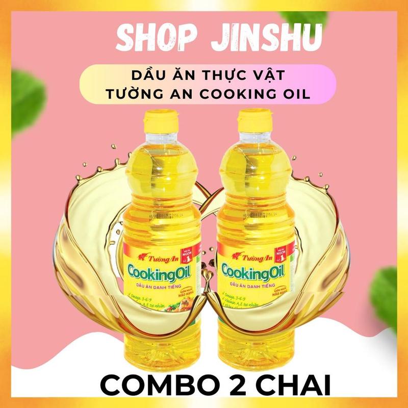 Combo 2 chai (mỗi chai 1 lít) Dầu ăn thực vật Tường An cooking oil (Date mới 24 tháng)
