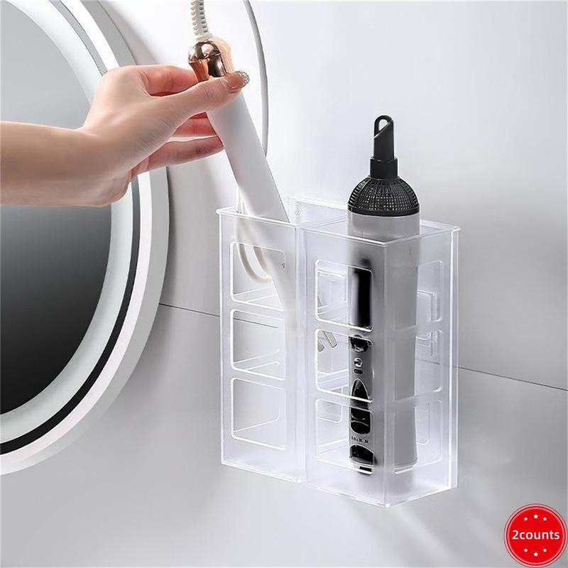 Hair Styling Tool Organizer, 2 Counts/set Wall Mounted Hair Curling Iron  Holder, Home Organizer for Bathroom 7