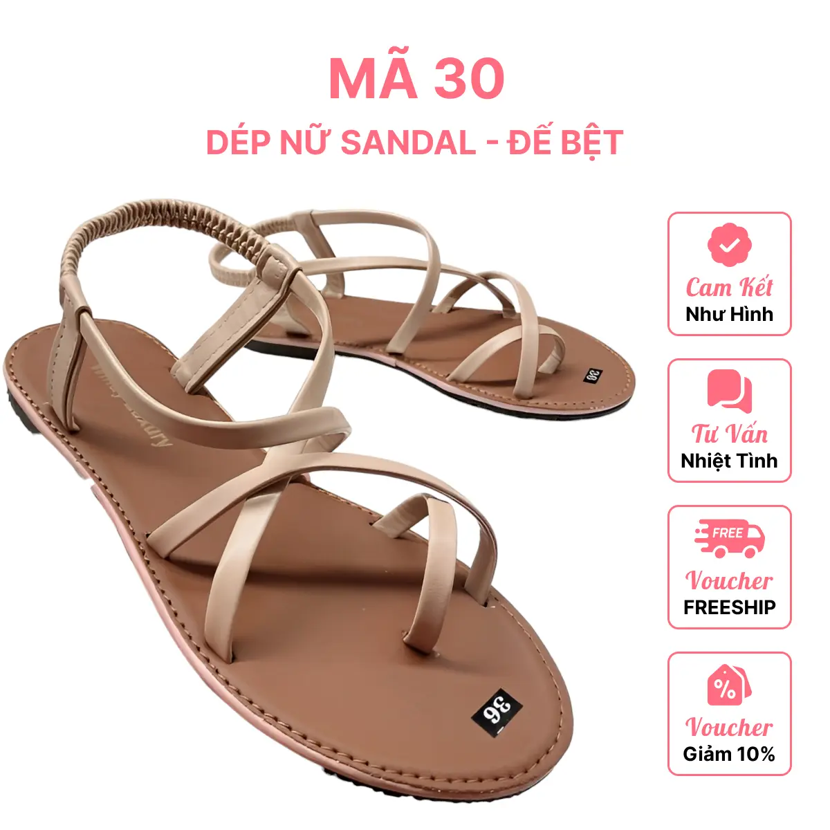 Mã 30 -  Sandal nữ đế bệt, sandal chiến binh, quai mảnh vuông, xỏ ngón, đi biển đi học, đi làm tại văn phòng Mũi tròn DéP GiàY Cao Su Nhung Shoes Dép Jean vừa không có