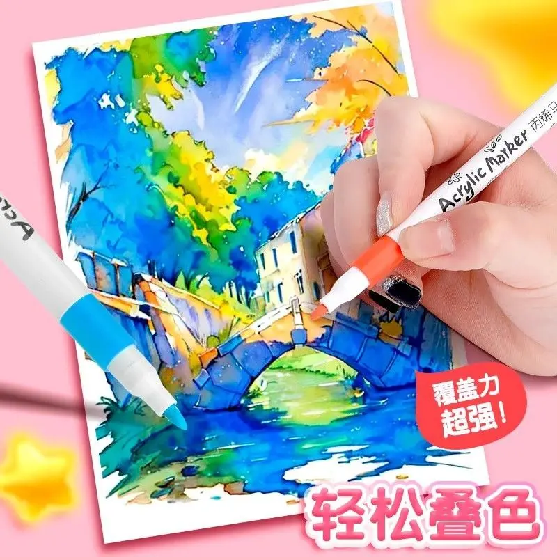 Bút Đánh Dấu Acrylic, Chuyên Nghiệp, 60 Màu, Thích Hợp Cho Học Sinh Và Trẻ Em, Không Độc Hại, Có Thể Giặt Được, Đóng Hộp, Giá Rẻ Và Dễ Sử Dụng, Phát Hành Năm 2024 6