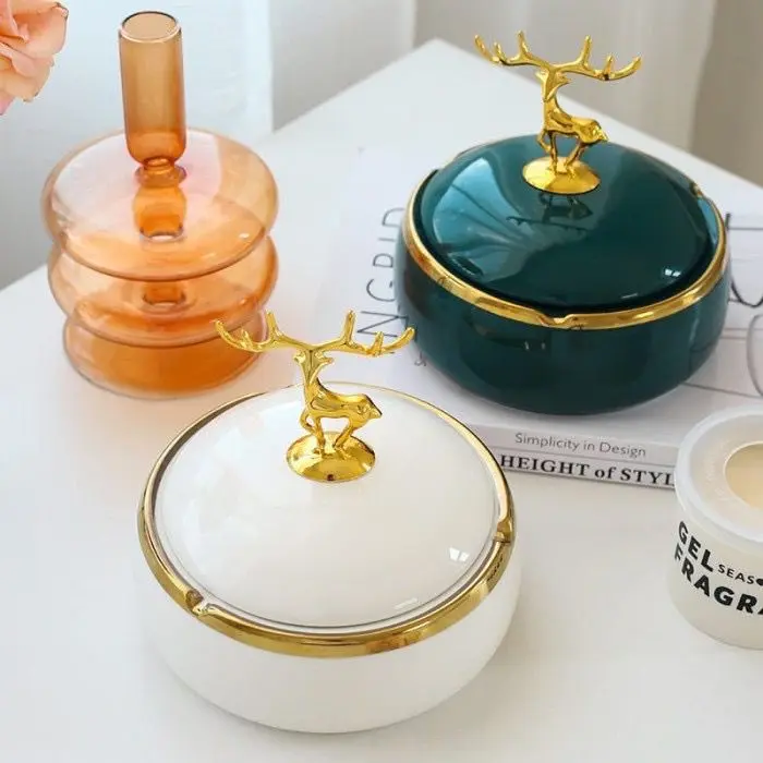 Deer Ashtray Gaya Nordic / Asbak motif Rusa pajangan ruang tamu