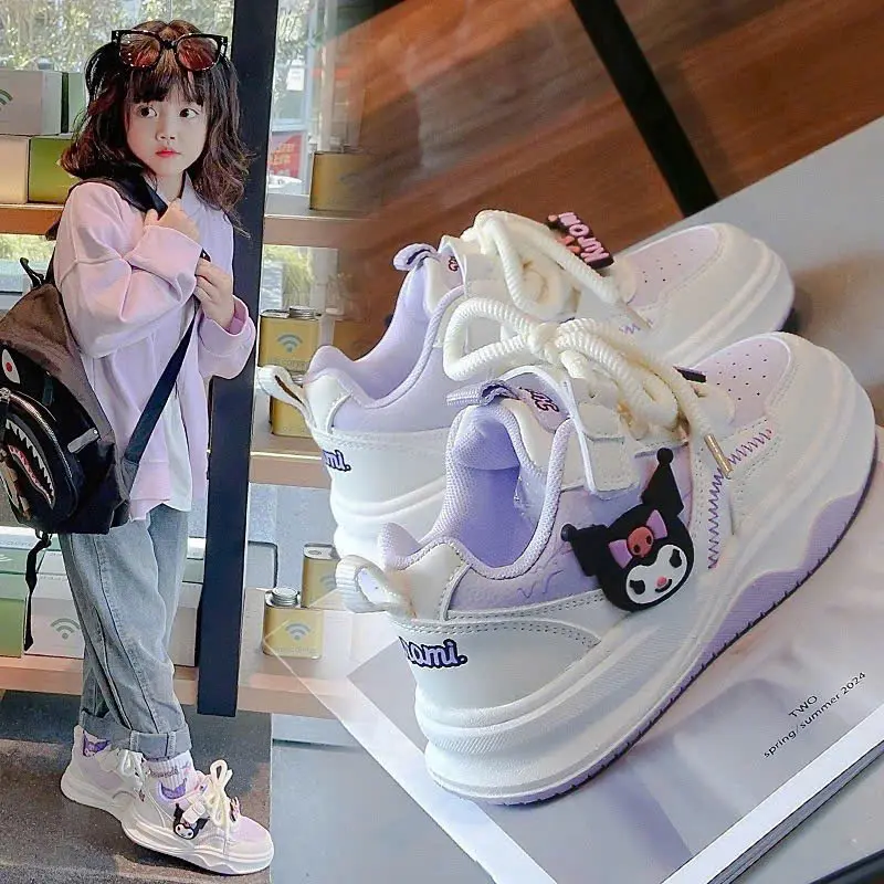 Giày thể thao 2 màu hình gấu KUROMI phiên bản mới + JINTU đế mềm, dây rút  cho bé trai và gái mã AM113 5