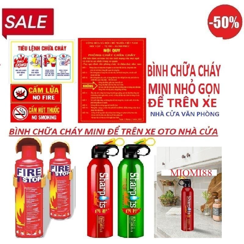 Bình cứu hoả mini dạng bọt foam chuyên dụng cho ô tô, xe máy và nhà cửa nhỏ gọn dễ sử dụng Fire Stop Sharpots #binhcuuhoamini 500ml/1000ml bình xịt chữa cháy hộp đựng combo bình