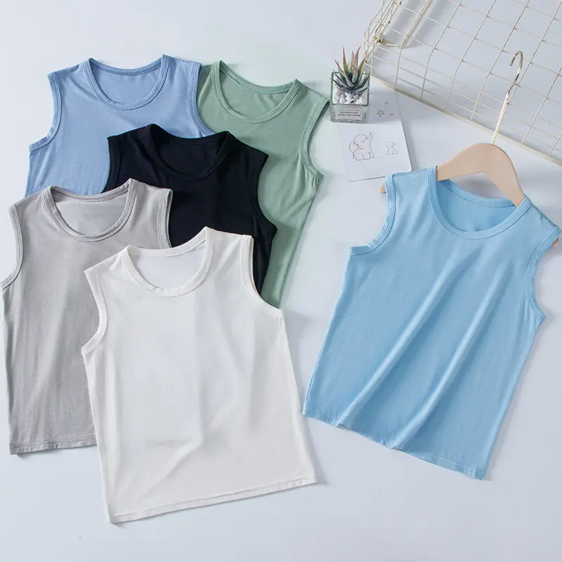 Áo Vest Vải Modal Cho Trẻ Em, Không Tay, Mỏng Mùa Hè, Thích Hợp Cho Bé Trai Và Bé Gái, Áo Cơ Sở Cho Trẻ Lớn, Có Thể Mặc Bên Trong Áo Vest Trẻ Em