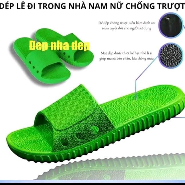(tăng 1 size)Dép đi trong nhà đa màu sắc , đúc cao su non nguyên khối êm , đế thiết kế chống trơn trượt Slipper Nữ Dép Lê 3