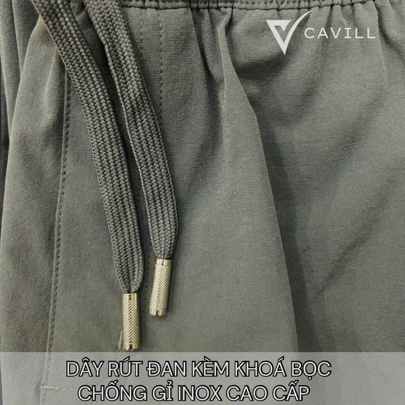 (NAM) Quần gió 4 mùa cao cấp CAVILL, Co giãn, Nhẹ mềm, Cản gió chống bụi, Dáng thể thao, ống suông, 4 màu trung tính 3