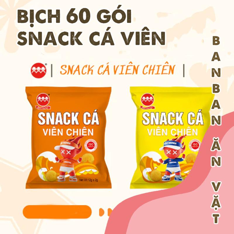 Bịch 60 gói Snack cá viên chiên bimbim cá viên chiên siêu ngon siêu giòn Food Ăn Vặt Thức Ăn Food Ăn Vặt