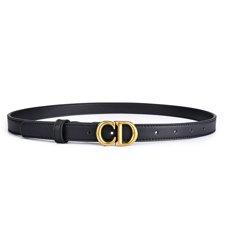 Belt Women's Genuine Leather Letter Belt Real Cow Belt All-Matching Jeans Skirt Decoration Thin Belt