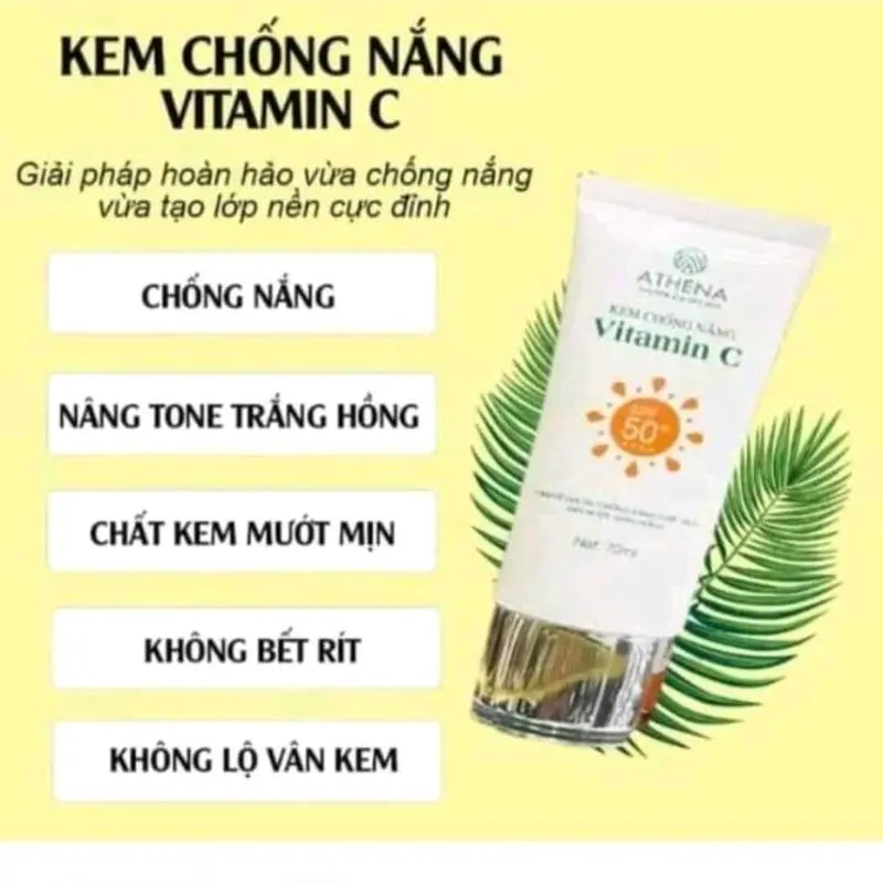 Kem chống nắng vitamin C phù hợp với mọi loại da nâng tông , hỗ trợ sáng da kèm quà Làm Đẹp Da Skincare 0