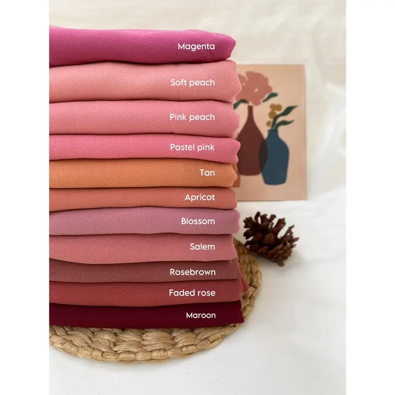 PASHMINA CERUTY BABY DOLL JAHIT TEPI / PASHMINA CERUTY POLOS PREMIUM 5