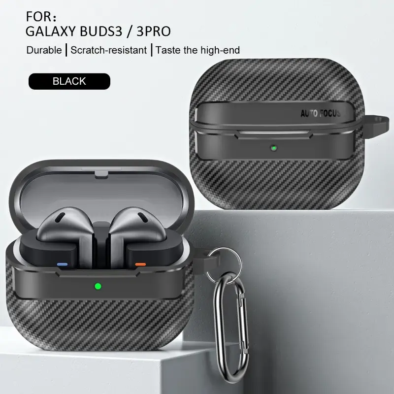 (Only Case)Carbon Fiber Earphone Cover for Samsung Galaxy Buds 3/3 Pro Protective Cases for 2024 New Samsung Galaxy Buds3 Pro TPU Case