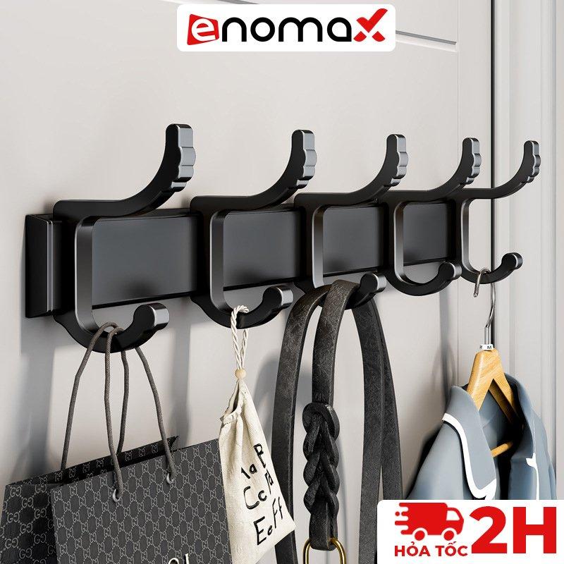  Móc treo quần áo Enomax đa năng dán tường chất liệu nhôm hàng không chống gỉ Chịu lực lên tới 60kg tặng kèm keo dán 