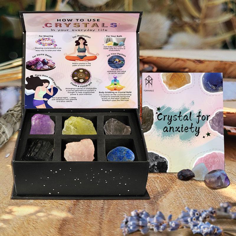 Product Introduction of Artificial Crystal Meditation Healing Set, 1 Box Crystal Stone Gift Box, Meditation Healing Stone Set, Party Gift for Friend & Family, Home Decor 0