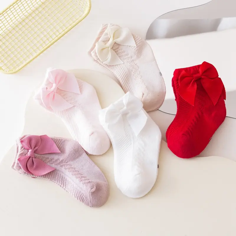 Toddler Baby Girl Ankle Socks Soft Thin Cotton Socks Summer Socks with Bows for Infants