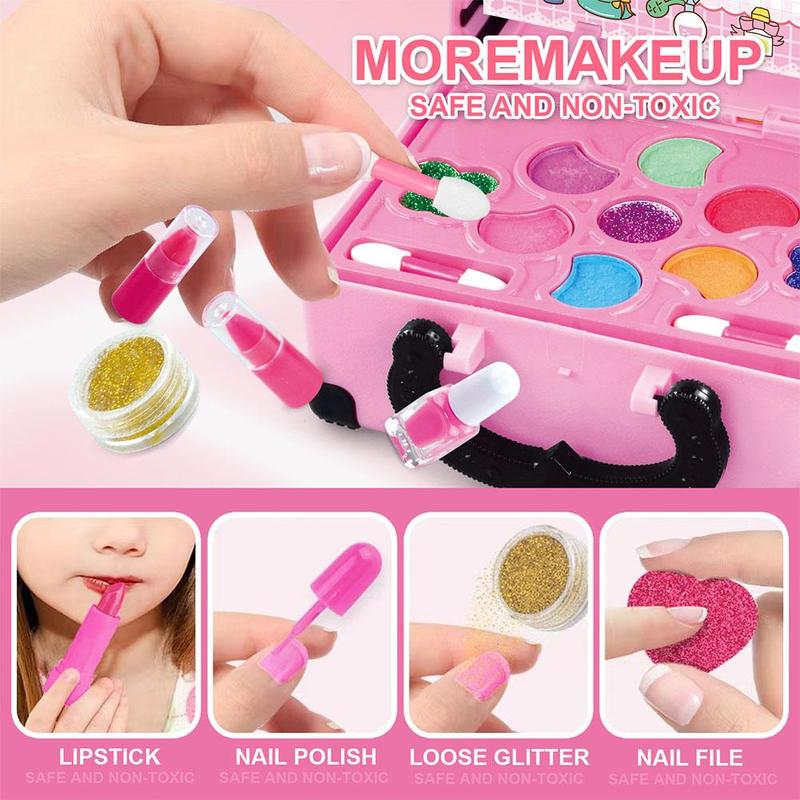 Product Introduction of Girls Cosmetics Makeup Pretend Toy Kit Portable Make Up Washable Play Makeup Toys For Children Kids  Gift Toys 21