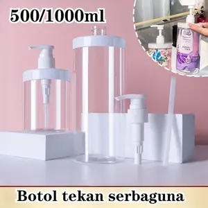 500/1000ml Botol Pumping Serbaguna Botol Tekan Sabun Detergen  Botol Pompa Cairan Refill Botol Pump Sabun Cair
