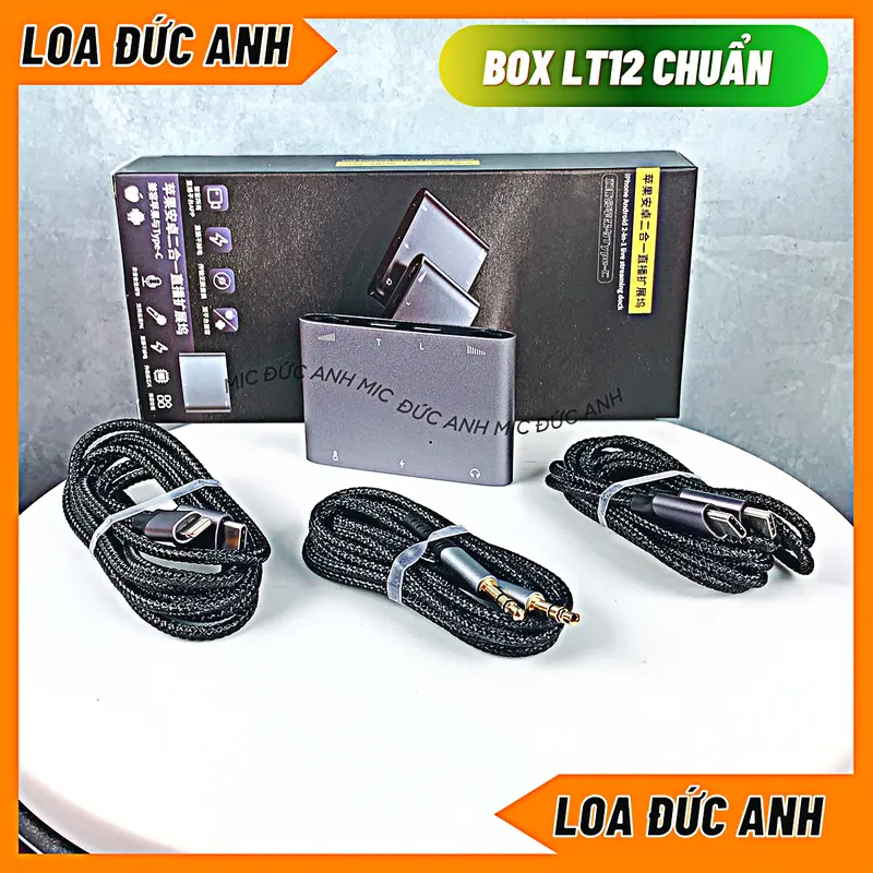 Box Livestream Stereo LT12 (Logo KA Chinh Hang) Phụ Kiện Âm Thanh Thu Âm Chất Lượng Cao Dùng Cho Androi, IP Vừa Sạc Vừa Live Kiêm Đàm Thoại 2 Chiều 0