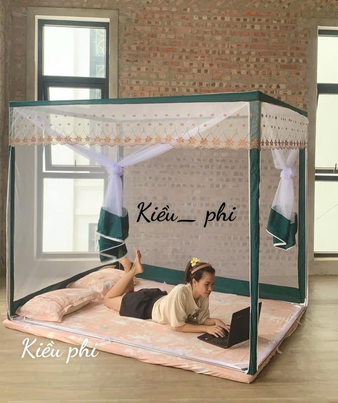 Màn khung xếp không khoan tường Kiều Phi - Mùng khung vuông inox xếp gọn 1m4, 1m6, 1m8, 2m2 cao cấp mẫu mới 2024
