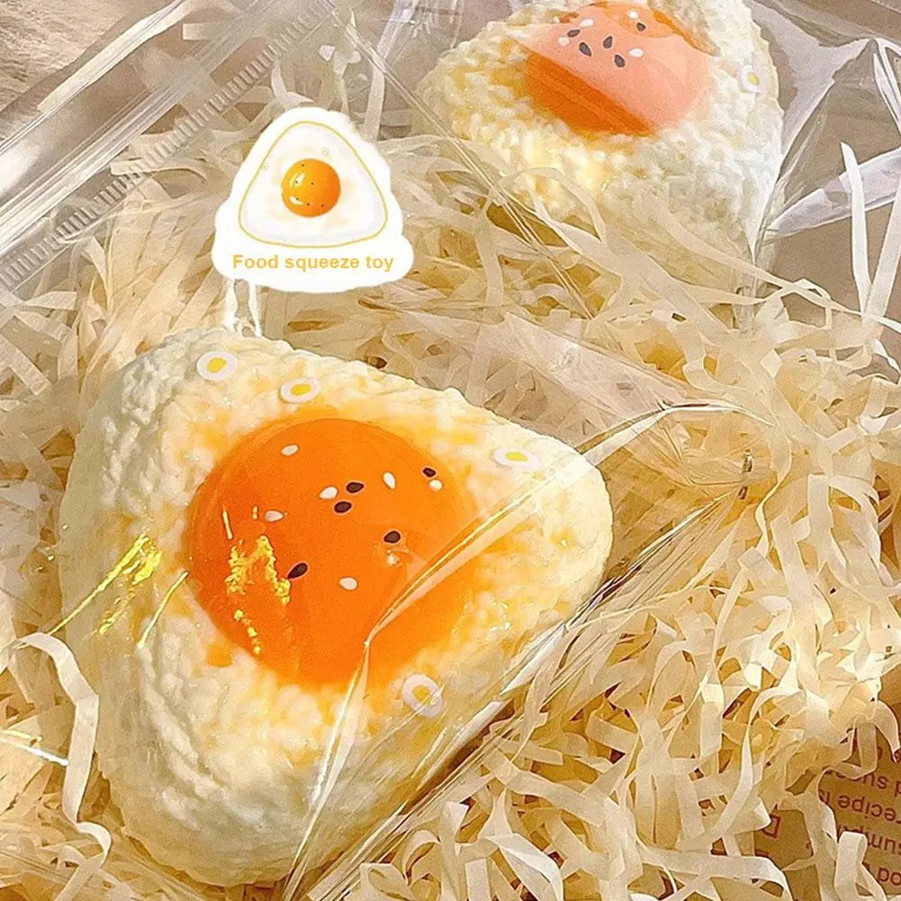 Food Squeeze Toy Handmade Silicone Squishy Egg Rice Toy Toy Mochi Taba Squishy NEW Ball Fidget C2Z8