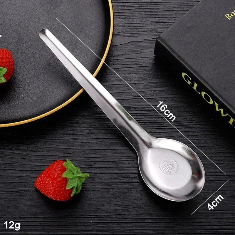 Product Introduction of 1/5Pcs Stainless Steel Flat Bottom Soup Spoons Silver Color Polished Home Kitchen Tableware Food Rice Dessert Spoon Household Supplie 26