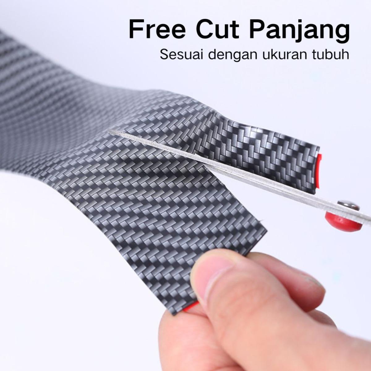 Stiker Pelindung Ambang Pintu Mobil 3 Meter, Serat Karbon Dekorasi Pintu & Bemper, Aksesori Mobil, Mencegah Tabrakan & Menambah Gaya Elegan