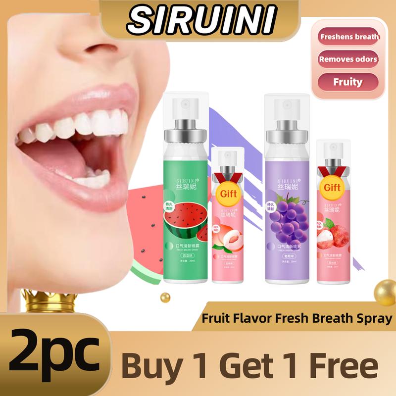 【Buy 1 Get 1 Free】SIRUINI Peach Mouth Spray Mouth Breath Freshener Spray To Get Rid Of Bad Breath Less Fruity Student Lasting 0