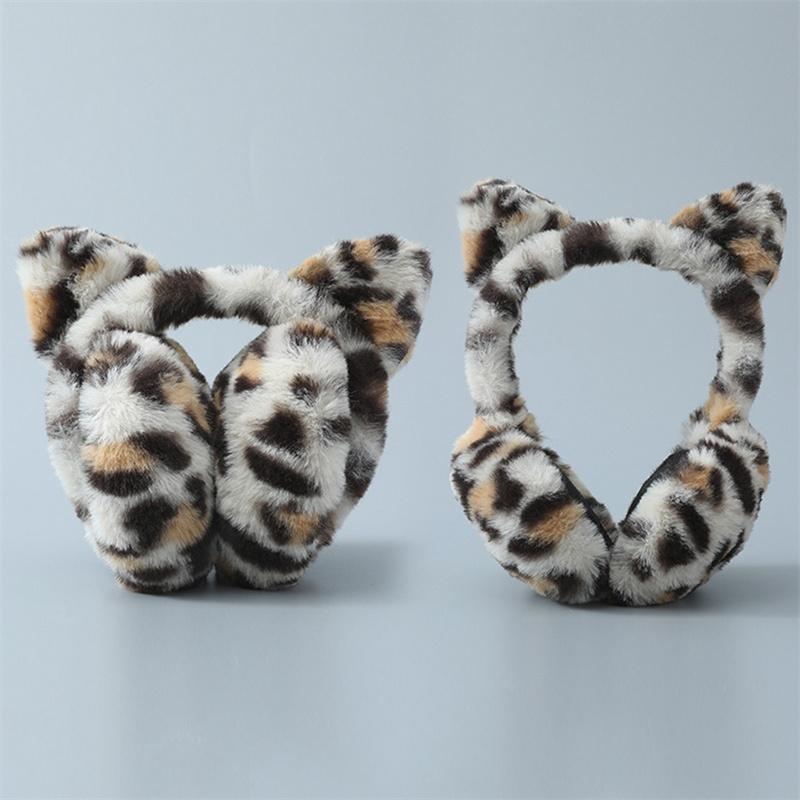 Women's Fur Winter Warm Cat Glittering Sequins Soft Fluffy Earmuffs 3