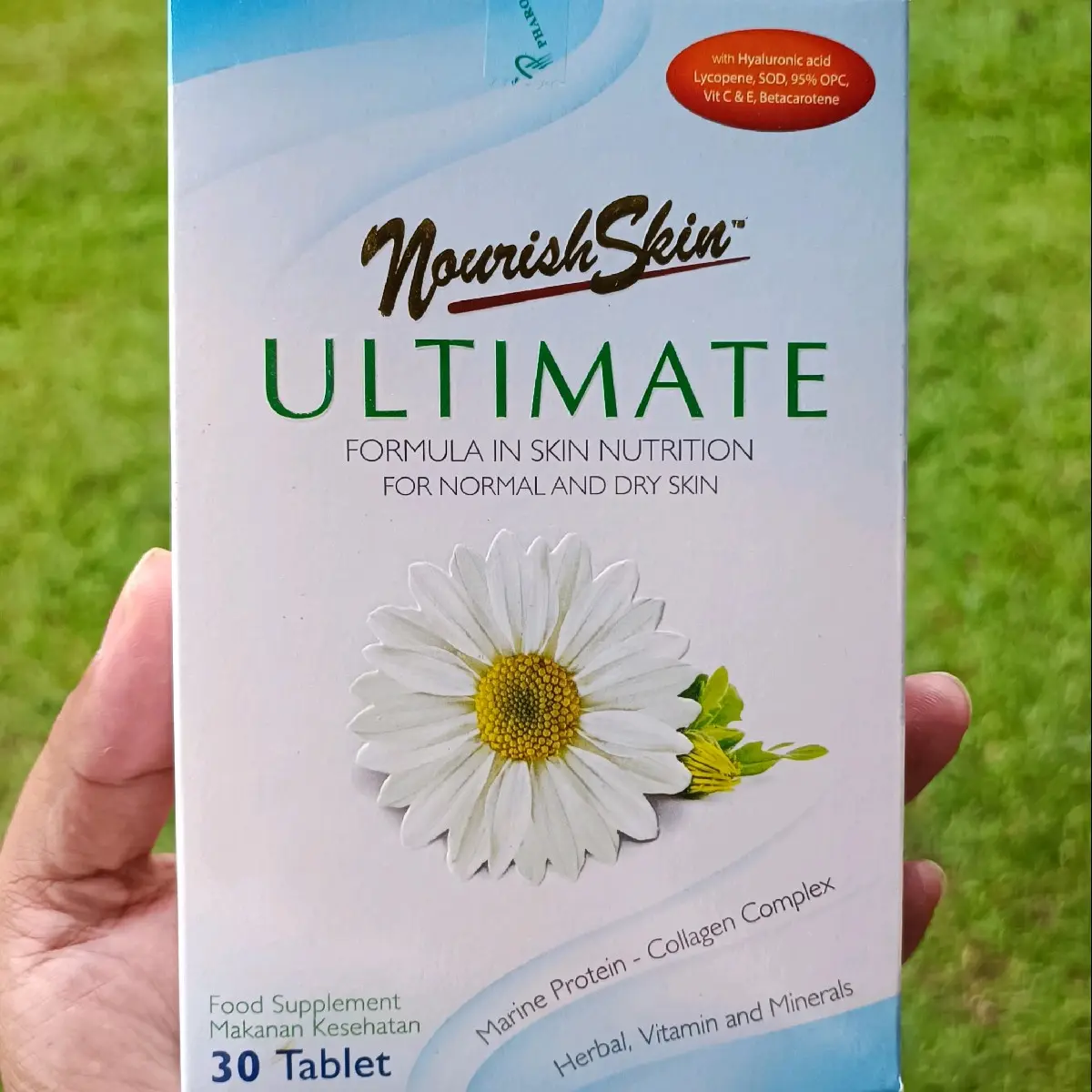 Nourish Skin Ultimate 30 Tablet dengan Hyaluronic Acid Suplemen Kulit Kering Flek Hitam dan Kerutan