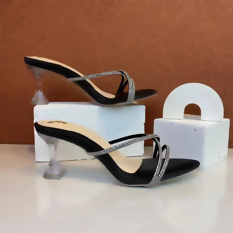 Embay Jihan Heels Wanita Terbaru Hak Kaca 7cm Sandal 1