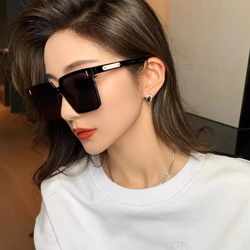 Kính Gọng Vuông Lớn Hợp Xu hướng Kính Râm Phong Cách Hàn Quốc Đẹp Trai Kính Râm Đặc Biệt Du Lịch G9J6 5