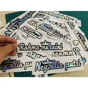 Stiker Custom Nama Hologram COD Bisa Pakai Nama Kamu