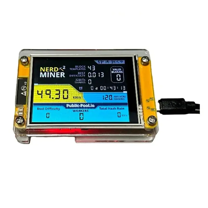 Nerdminer V3, Mới 100%, Kích Thước 2,8 Inch, Máy Khai Thác BTC Solo, Máy Khai Thác Bitcoin Crypto, Thích Hợp Cho Khai Thác Solo