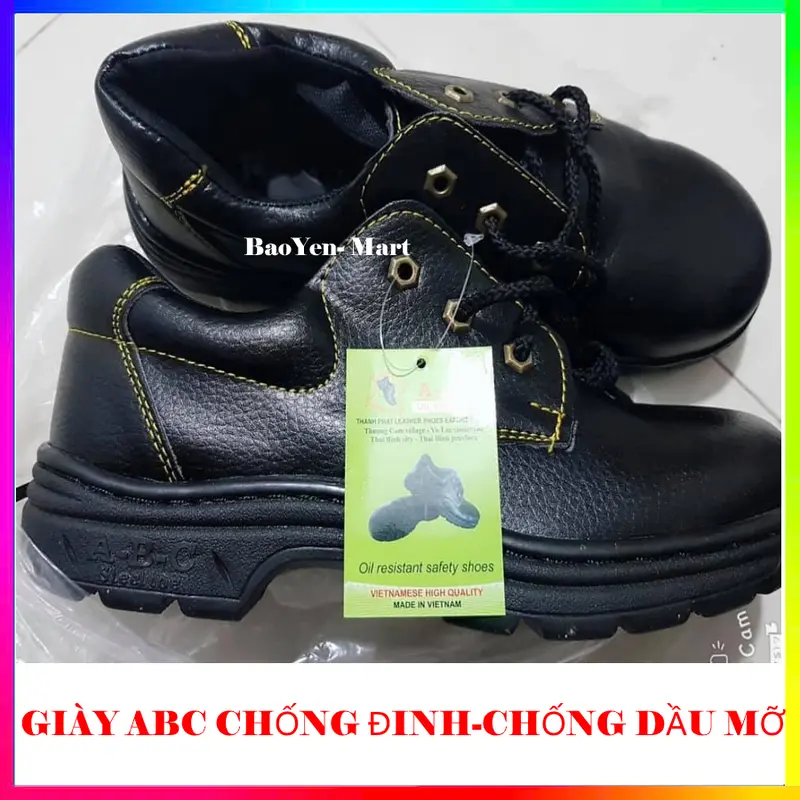 GIÀY BẢO HỘ LAO ĐỘNG ABC MŨI SẮT ĐẾ THÉP CHỐNG ĐINH CHỐNG TRƠN TRƯỢT, GIÀY BẢO HỘ LAO ĐỘNG NAM NỮ Nhung Cao Su Shoes 0