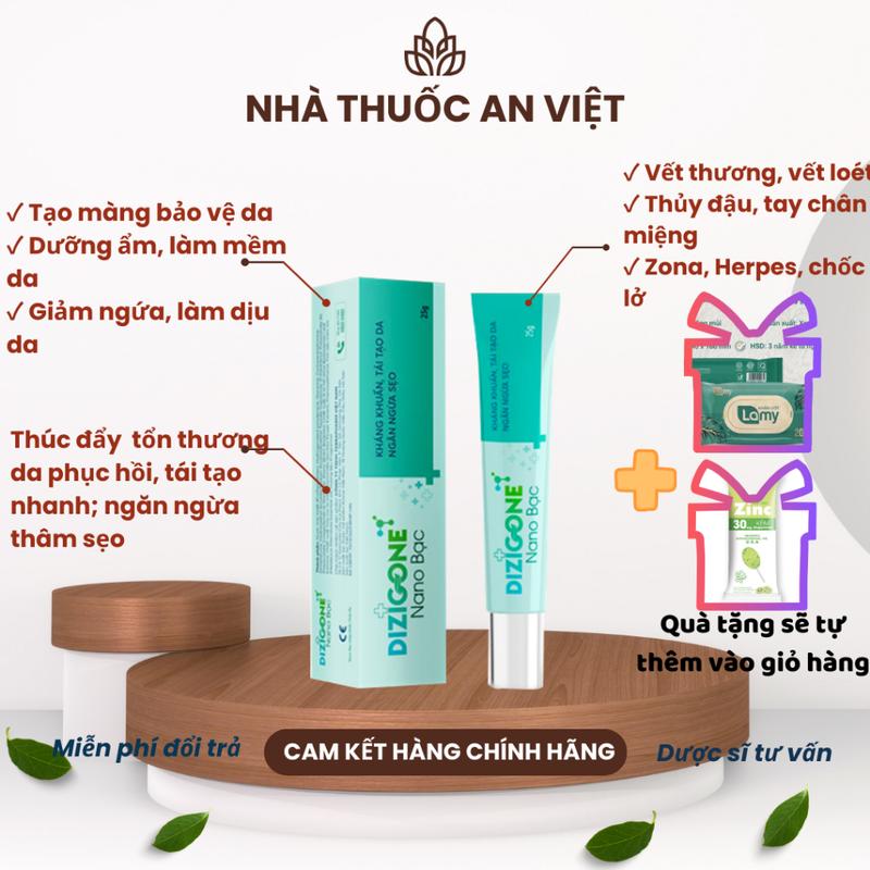 [Kèm quà] Kem DIZIGONE Nano Bạc - Kháng khuẩn, lành vết thương, tái tạo nhanh, ngừa thâm sẹo 25g