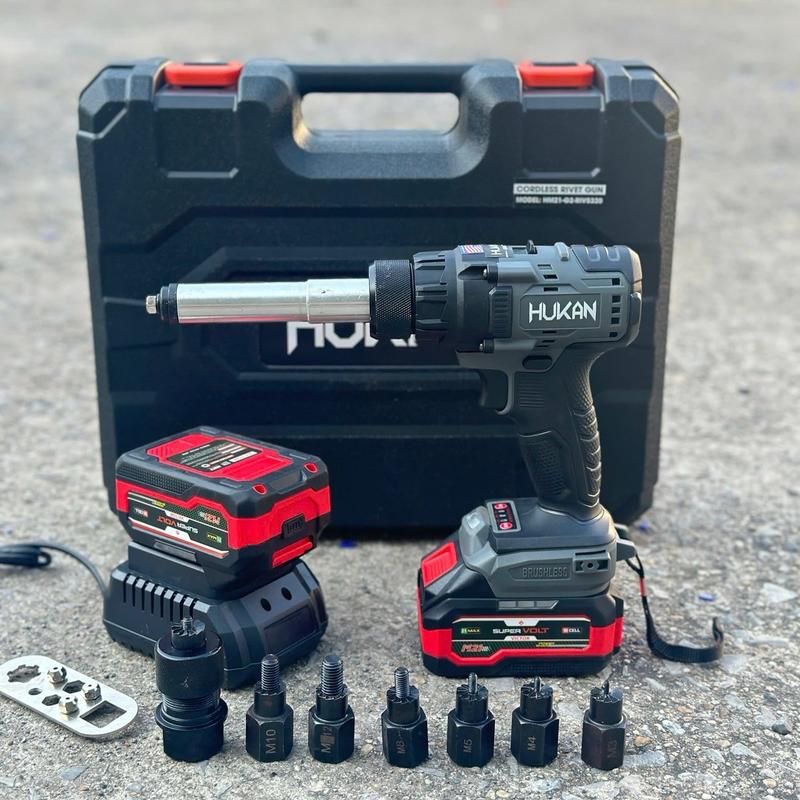 Máy Rút Đinh Tán, Rút Rive Hukan HM21 - LRG0380BL 2 Pin 10 Cell 1 Sạc Chân Pin Phổ Thông M21