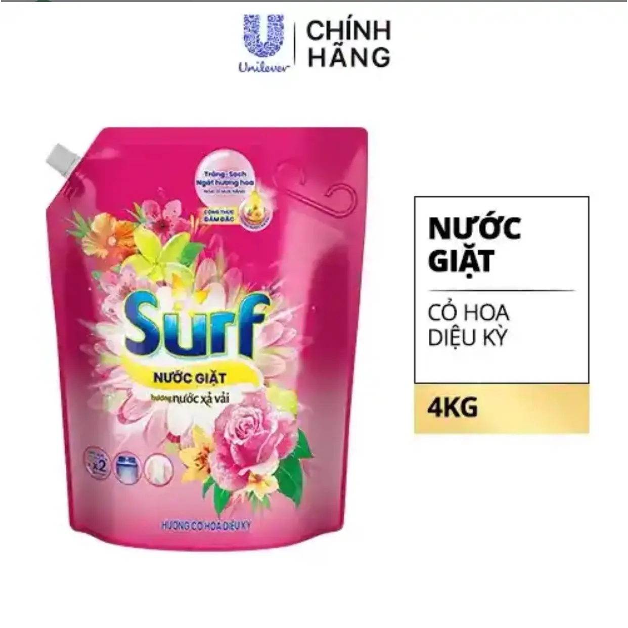Nước Giặt Surf 4KG/Túi Siêu tiết kiệm Hương Cỏ Hoa Dịu kỳ, Sương Mai Dịu Mát, Hoa Cỏ Huyền Bí [1] Làm Sạch nuoc giat dodung giadung